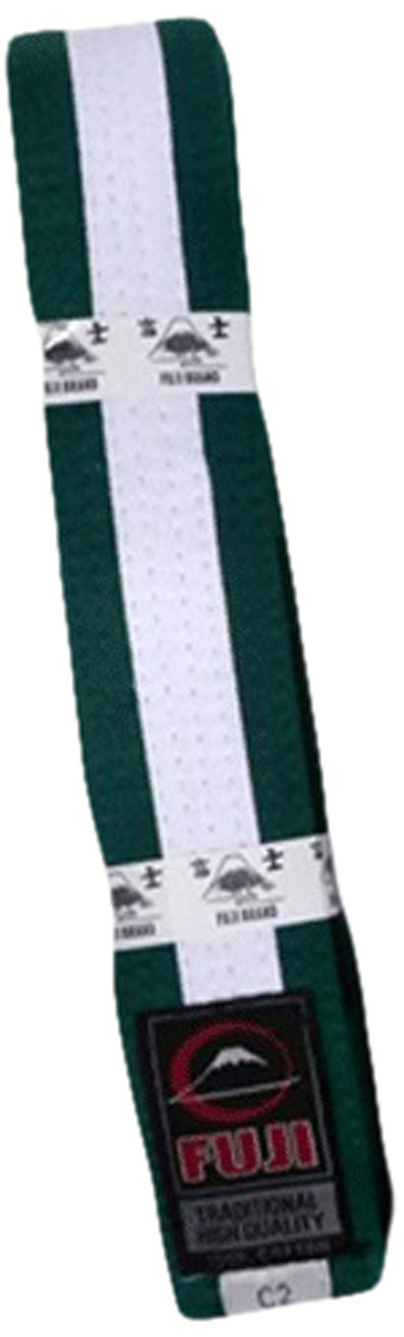 [AUSTRALIA] - Fuji BJJ Belt, Green/White, C2 