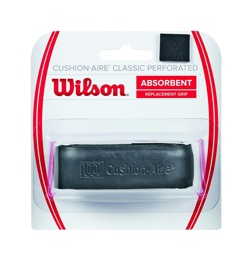 [AUSTRALIA] - Wilson 2015 Cushion-Aire Classic Absorbent Perforated Tennis Racquet Replacement Grip Black 