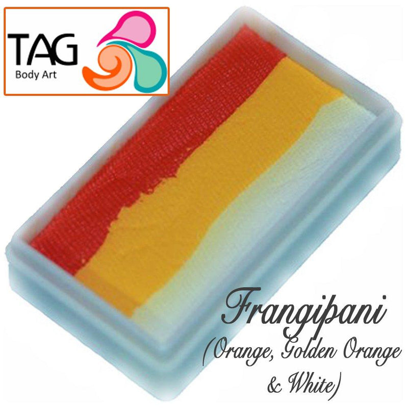 Tag Body Art 3 Color Frangipani Makeup Cake, 1 Stroke Splik Cake Face Paint - Golden Orange, Yellow, White, 30 grams - BeesActive Australia
