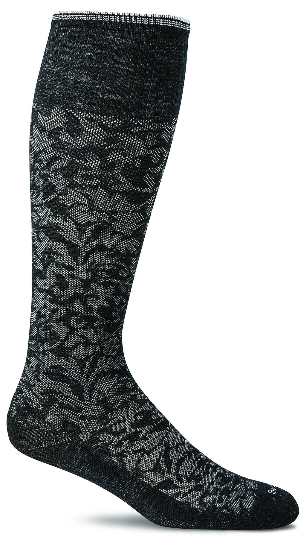 [AUSTRALIA] - Sockwell Women's Damask Moderate Graduated Compression Socks Medium-Large Black 