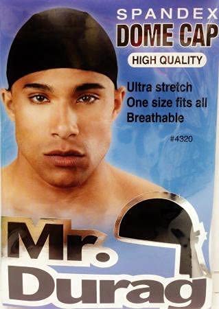 Mr. Durag Spandex Dome Cap (Black) #4320 One Size - BeesActive Australia
