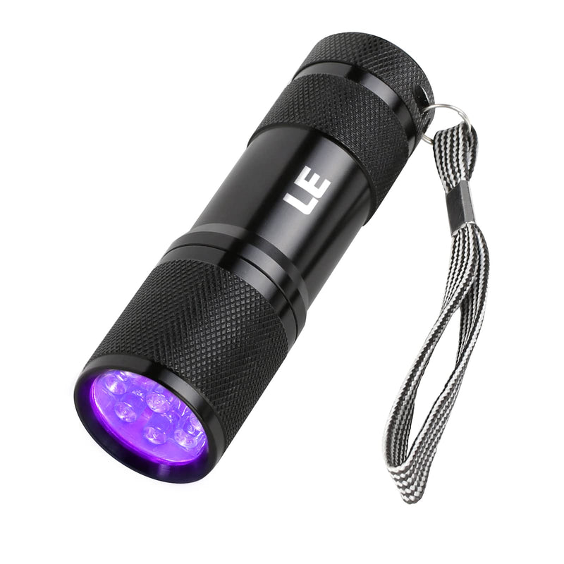 LE Black Light Flashlight, Small UV Lights 395nm, Portable Ultraviolet Light Detector for Invisible Ink Pens, Dog Cat Pet Urine Stain, AAA Batteries Included 1 - BeesActive Australia