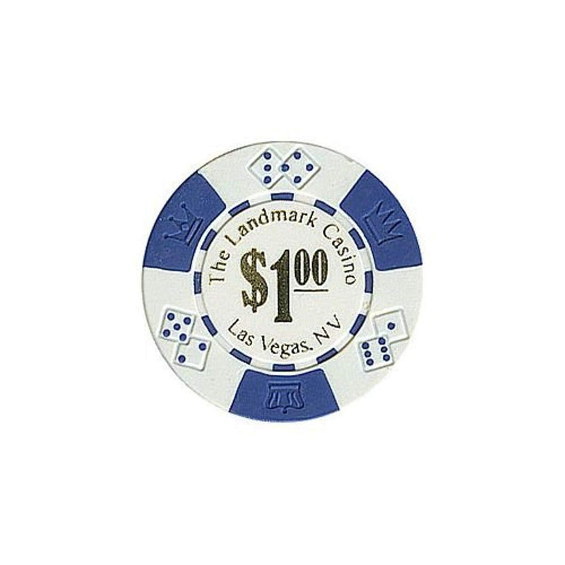 [AUSTRALIA] - Trademark Poker Landmark Casino Lucky Crown Poker Chips 50 Count 1 Dollars 