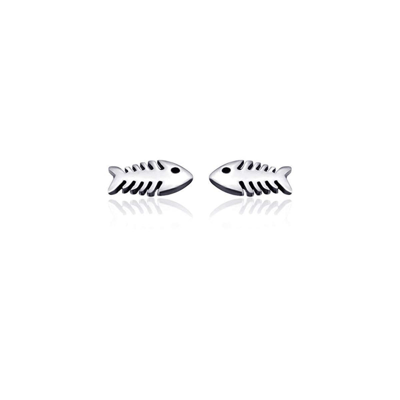 Dayna Designs Fish Post Earrings - Sterling Silver Jewelry Small for Women/Girls - BeesActive Australia