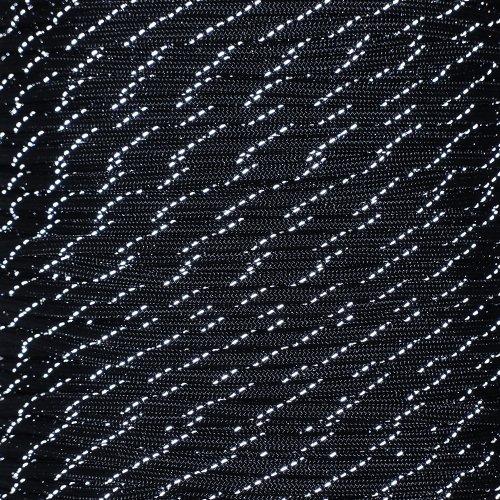 [AUSTRALIA] - PARACORD PLANET Reflective Paracord Made of 100% Nylon with 7 Inner-Core Strands Available in 10, 25, 50, 100 Foot Lengths That is Made in The USA REFLECTIVE BLACK 100 Feet 