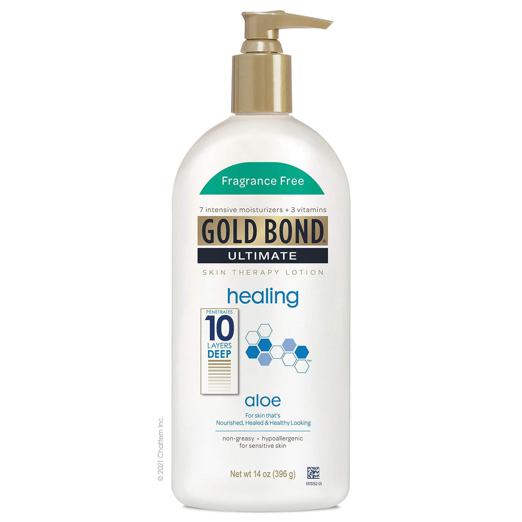 Gold Bond Ultimate Healing Skin Therapy Lotion with Aloe, Fragrance Free 14 Ounce, 2-Pack Fragrance Free - 14 Ounce - BeesActive Australia