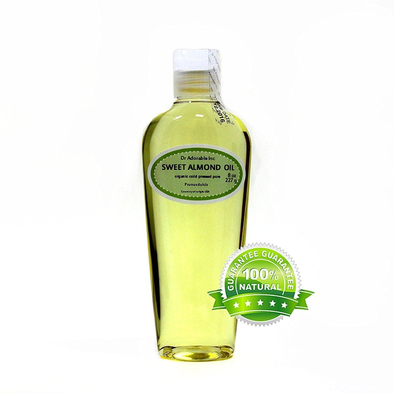 Sweet Almond Oil Organic Pure Cold Pressed by Dr.Adorable 8 Oz - BeesActive Australia