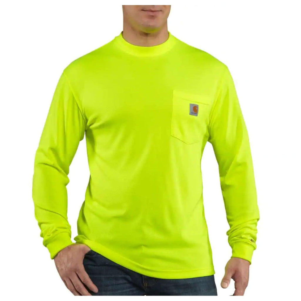 Carhartt Men's Big & Tall High Visibility Force Color Enhanced Long Sleeve T-Shirt Small Brite Lime - BeesActive Australia