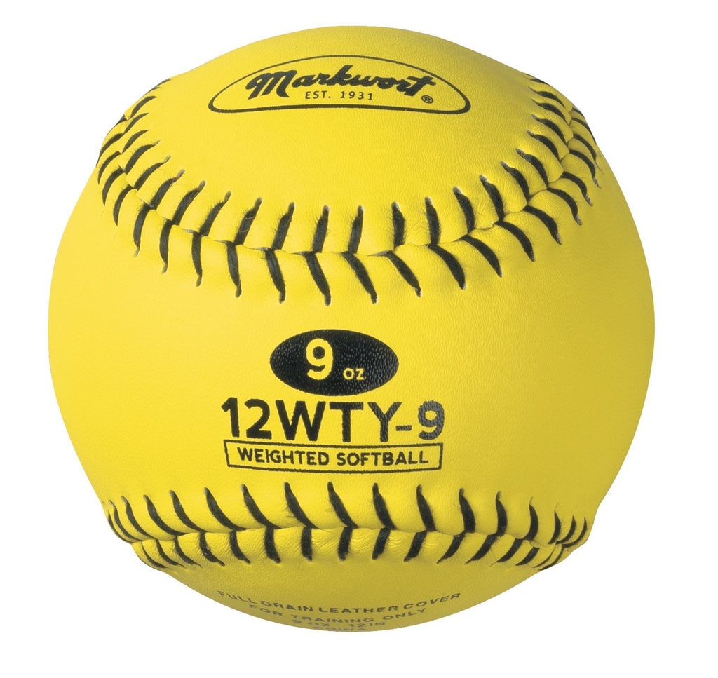[AUSTRALIA] - Markwort Lite Weight and Weighted Leather Softball 9-Ounce Optic Yellow 