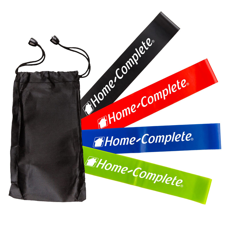 Resistance Band Exercise Loops - Set of 4 Elastic Workout Bands for Fitness, Muscle Toning, Stretching, and Physical Therapy by Home-Complete - BeesActive Australia