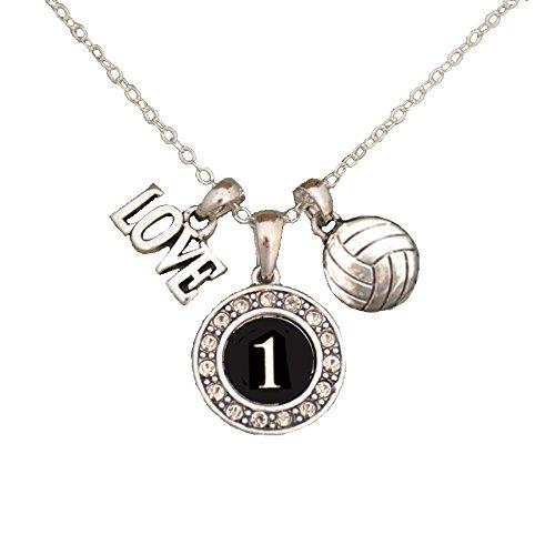 MadSportsStuff Girls Volleyball Necklace with Jersey Number (Available in 39 Numbers) #1 One Size - BeesActive Australia