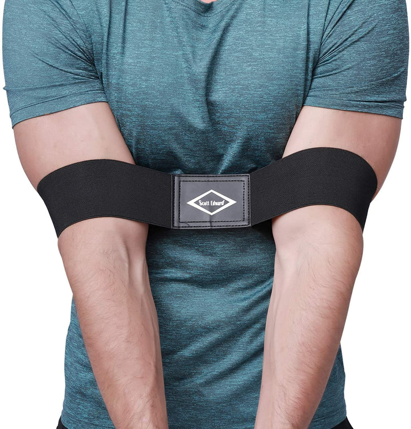 Scott Edward Golf Swing Aids Pro Power Band Wrist Brace Smooth and Connect-Easy Correct Training Swing Gesture Alignment Practice Tool for Golf Beginners Black Arm Band - BeesActive Australia