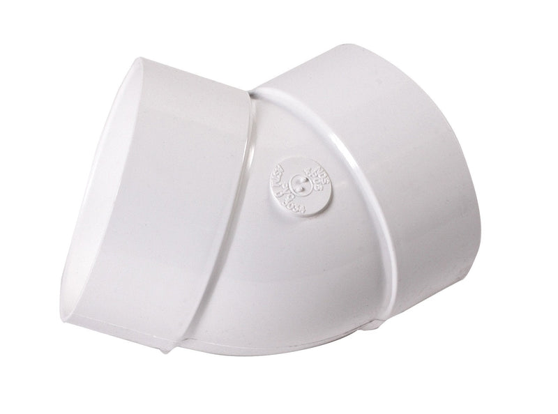 NDS 4P03 45-Degree PVC Elbow Hub by Hub Solvent Weld Fitting, 4-Inch, White - BeesActive Australia