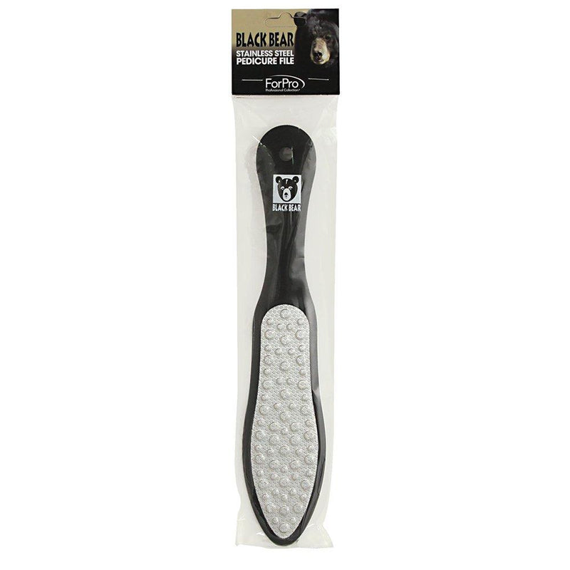 ForPro Black Bear Stainless Steel Pedicure File, Double-Sided File for Heels and Feet, 10.5 Inches - BeesActive Australia