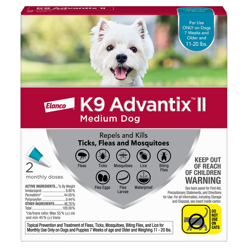 K9 Advantix II Flea and Tick Prevention for Medium Dogs (11-20 Pounds) 2-Pack Medium Dog Only - BeesActive Australia