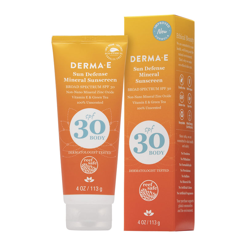 DERMA E Natural Sun Defense Mineral Sunscreen SPF 30, Oil-Free 4 oz - BeesActive Australia