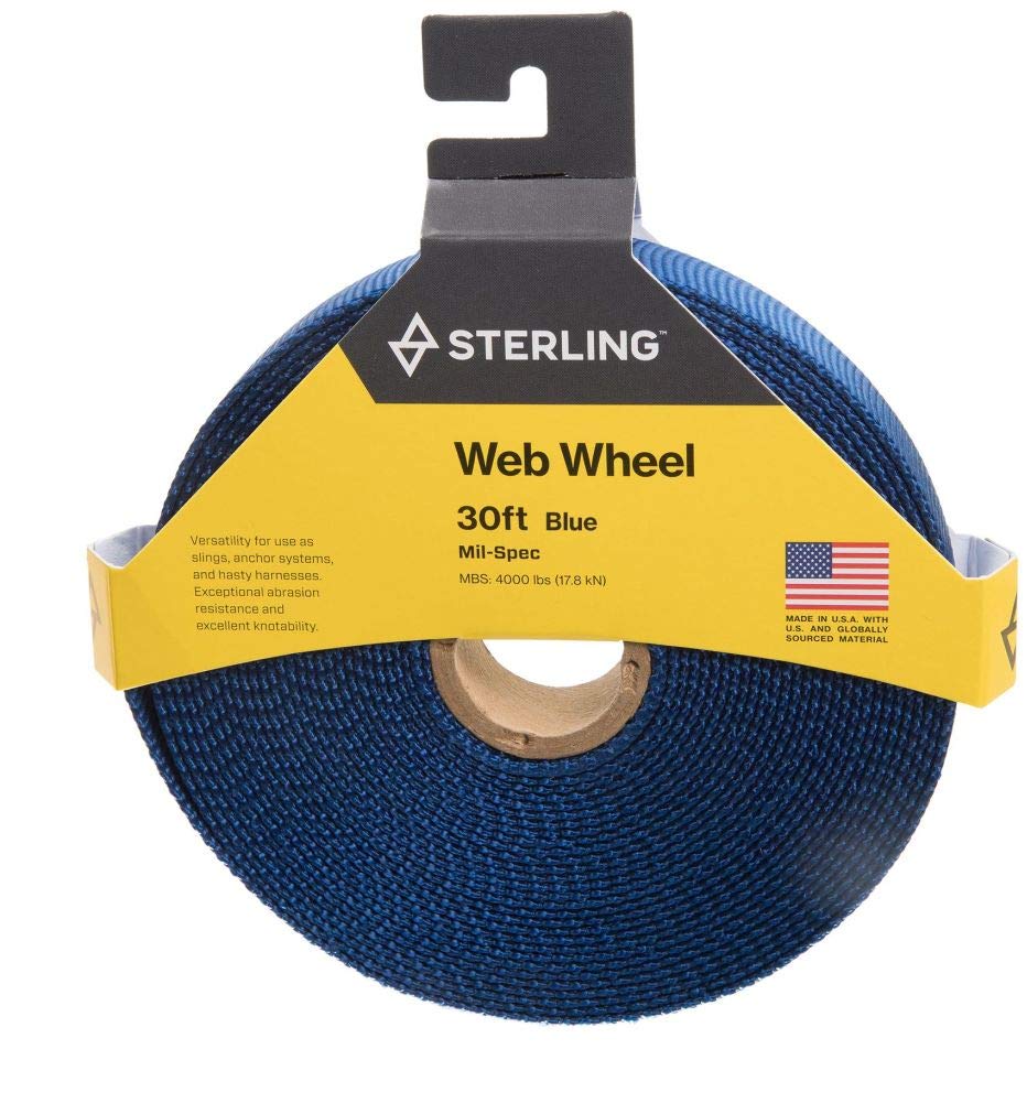 Sterling Ropes 1" Tubular Mil-Spec Webbing Blue 30ft - BeesActive Australia