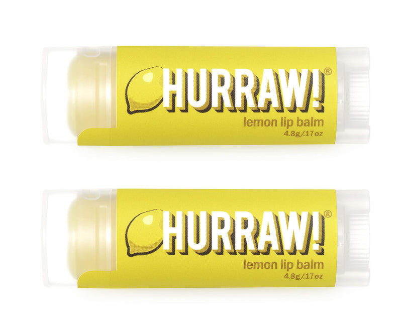 Hurraw! Lemon Lip Balm, 2 Pack: Organic, Certified Vegan, Cruelty and Gluten Free. Non-GMO, 100% Natural Ingredients. Bee, Shea, Soy and Palm Free. Made in USA - BeesActive Australia