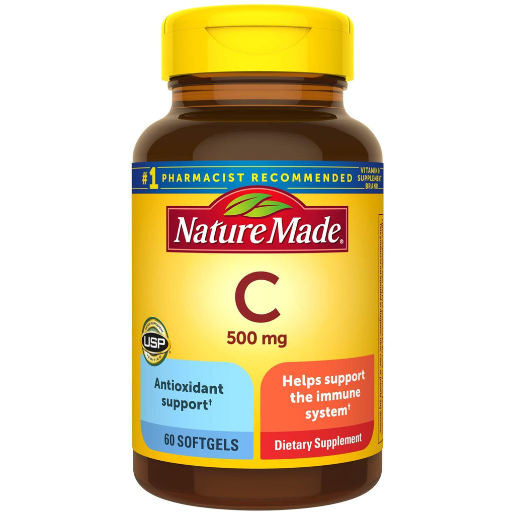 Nature Made Vitamin C 500 mg Softgels, 60 Count to Help Support the Immune System - BeesActive Australia