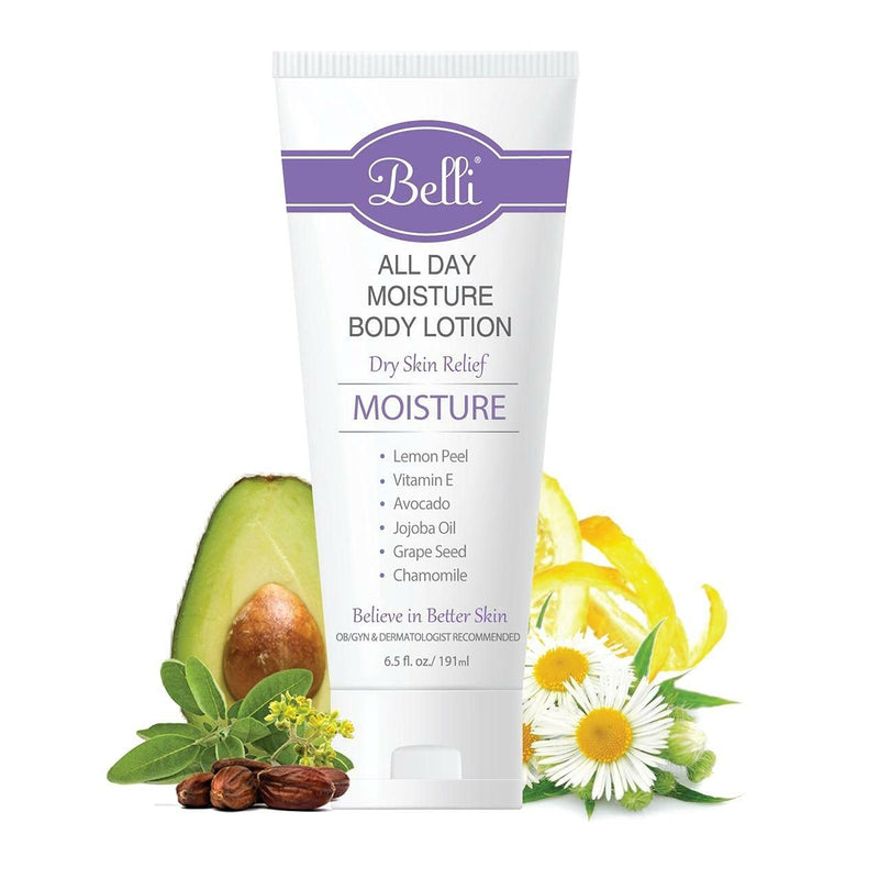 Belli All Day Moisture Body Lotion – Relieves Dry Skin – OB/GYN and Dermatologist Recommended – 6.5 oz. Lemon 6.5 Ounce - BeesActive Australia