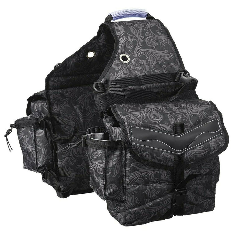 [AUSTRALIA] - Tough-1 Printed Saddle Bag Black Tooled 