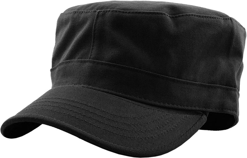 Cadet Army Cap Basic Everyday Military Style Hat (Now with STASH Pocket Version Available) Large Black Daily Cadet - BeesActive Australia