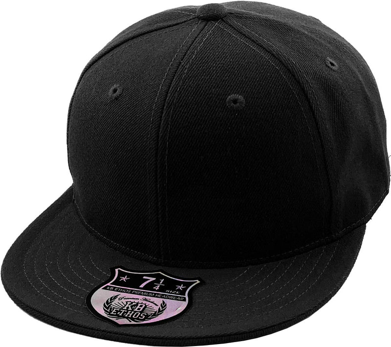 KBETHOS The Real Original Fitted Flat-Bill Hats True-Fit, 9 Sizes & 20 Colors 7 3/8 Black - BeesActive Australia