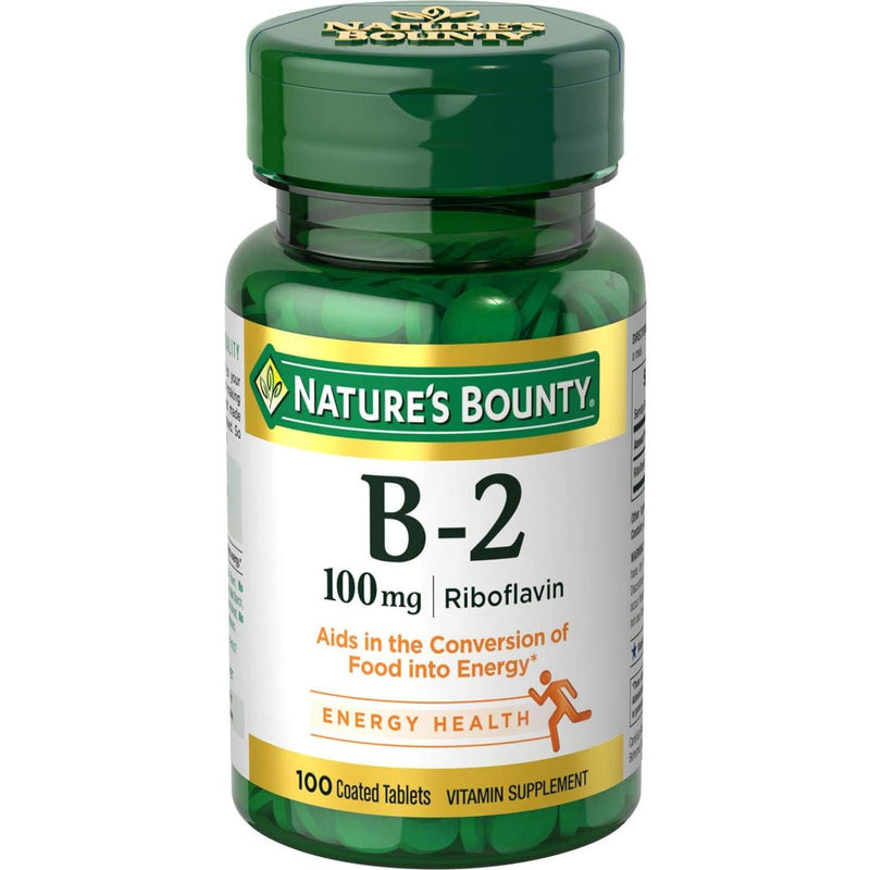 Nature's Bounty Vitamin B-2 100 mg, 100 Coated Tablets (Pack of 2) - BeesActive Australia