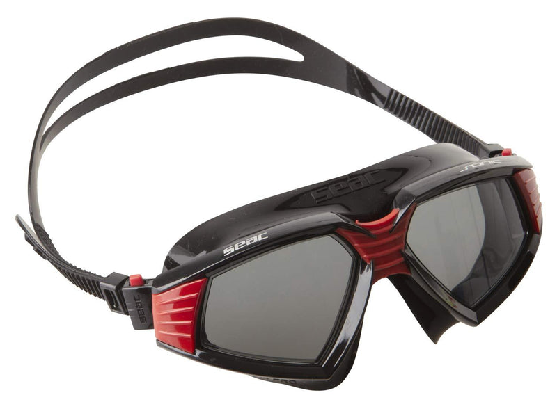 [AUSTRALIA] - SEAC Sonic Silicone Swim Goggles, Black/Red 