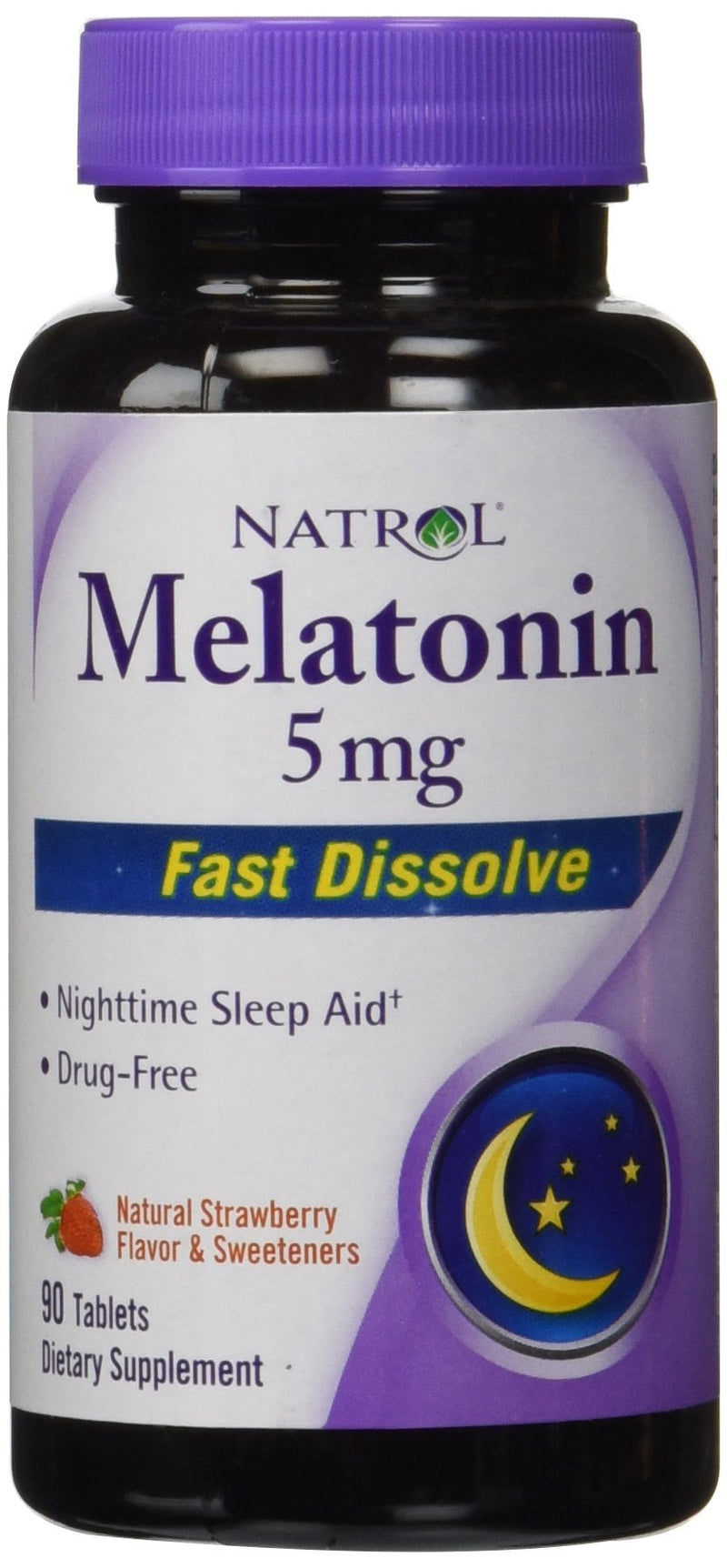 Natrol Fast Dissolve Melatonin 5 mg Tablets, Strawberry 90 ea (Pack of 2) 90 Count (Pack of 2) - BeesActive Australia
