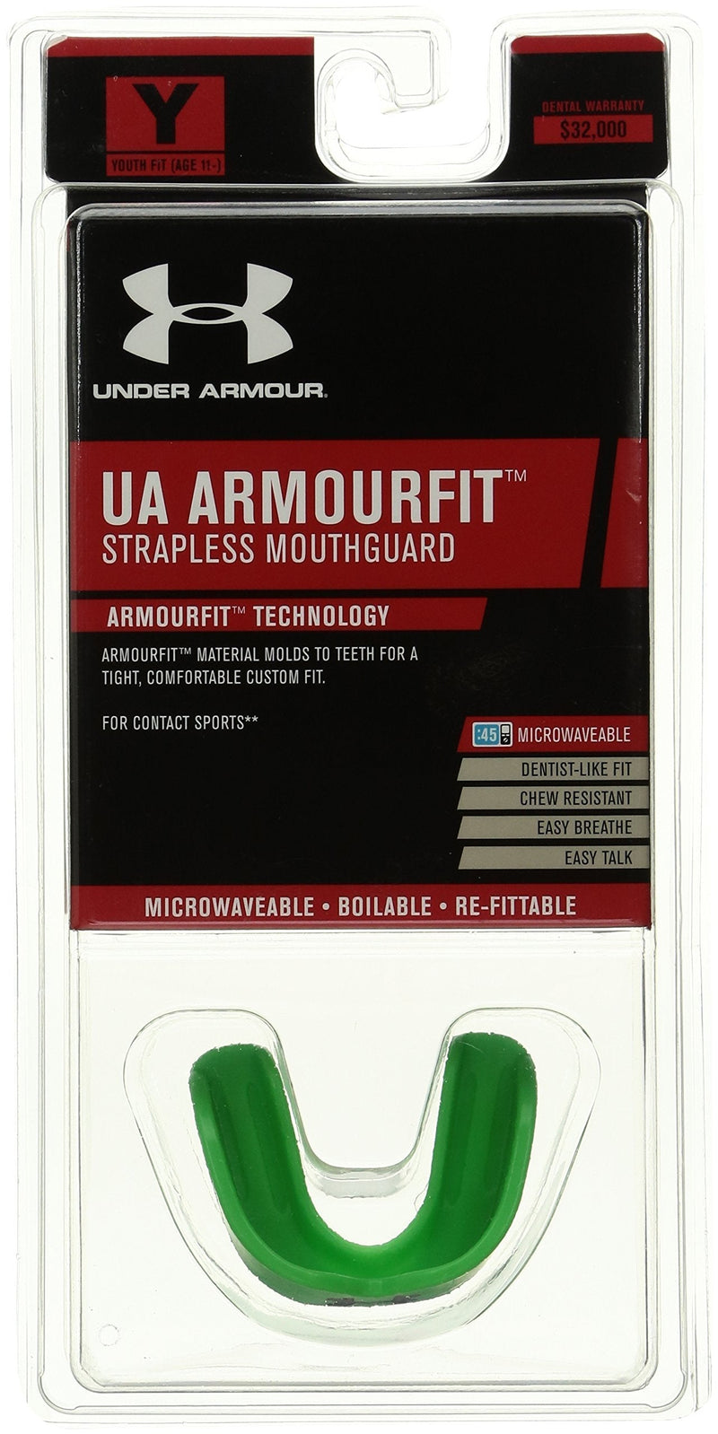 [AUSTRALIA] - Under Armour Mouthwear ArmourFit Mouthguard (Strapless) Adult Hyper Green 