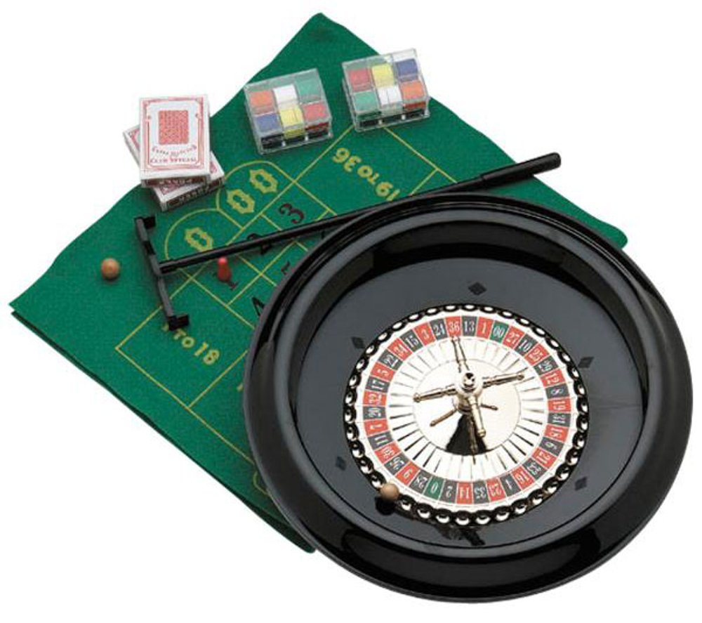 Plastic Roulette Set with Playing Mat, Cards/Chips, & Rake - BeesActive Australia