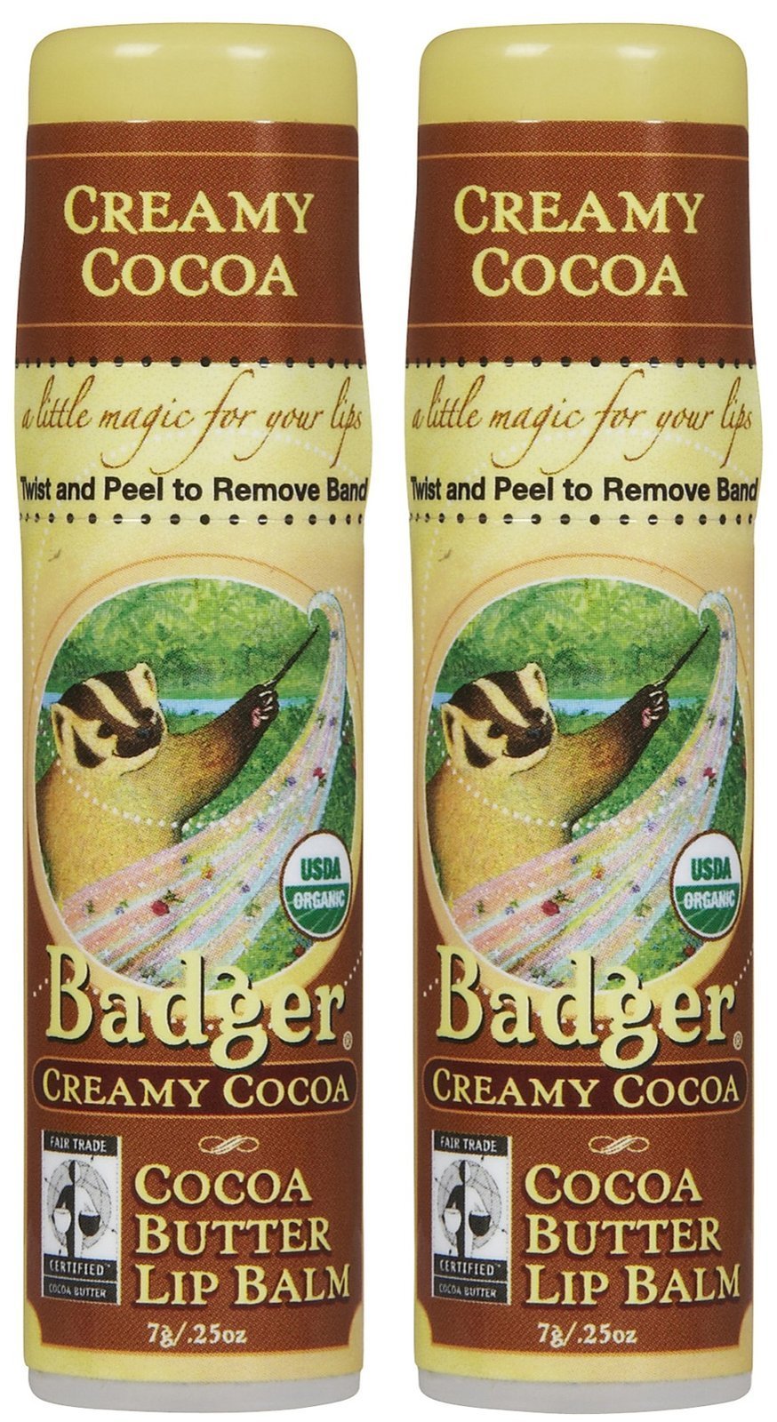 Badger Cocoa Butter Lip Balm-Creamy Cocoa, 2 pack - BeesActive Australia