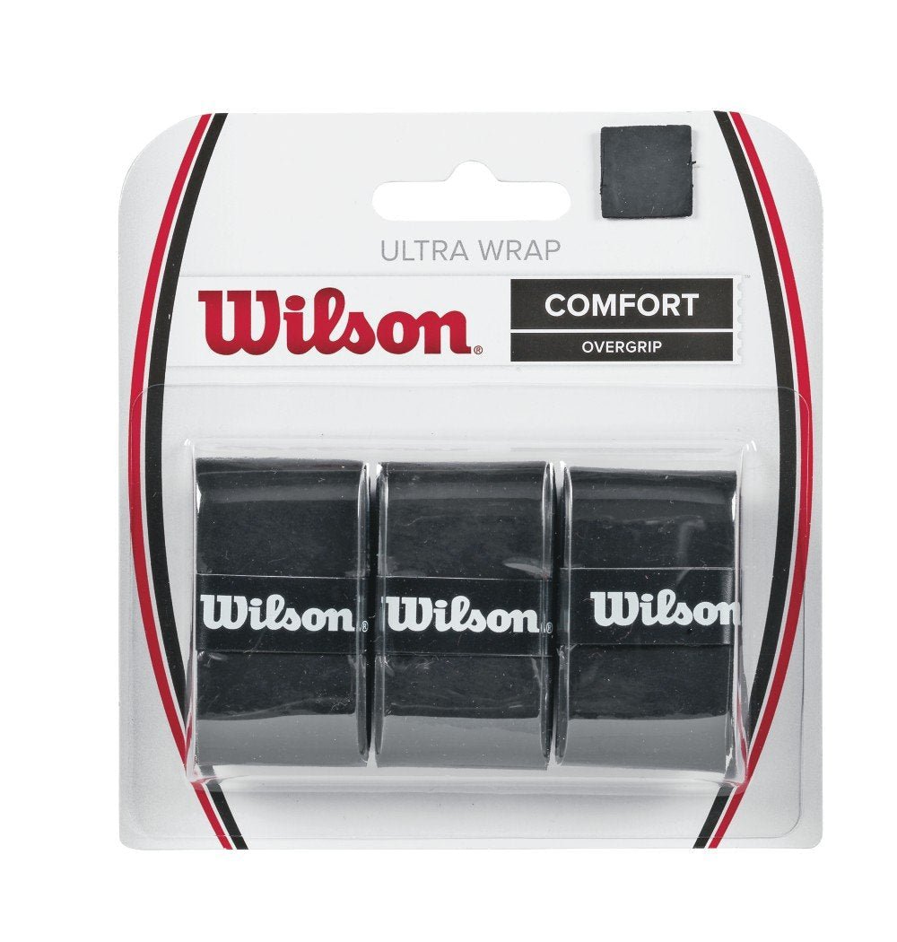 WILSON Sporting Goods Ultra Wrap Tennis Overgrip (3-Pack), Black (WRZ403000) - BeesActive Australia