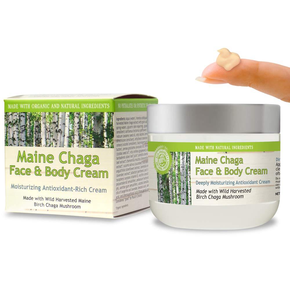 Maine Chaga Face & Body Cream, 4 oz Value Size, Wild Harvested Chaga, Made With Natural Ingredients, Lightweight for the Face Yet Moisturizing for the Whole Body - BeesActive Australia
