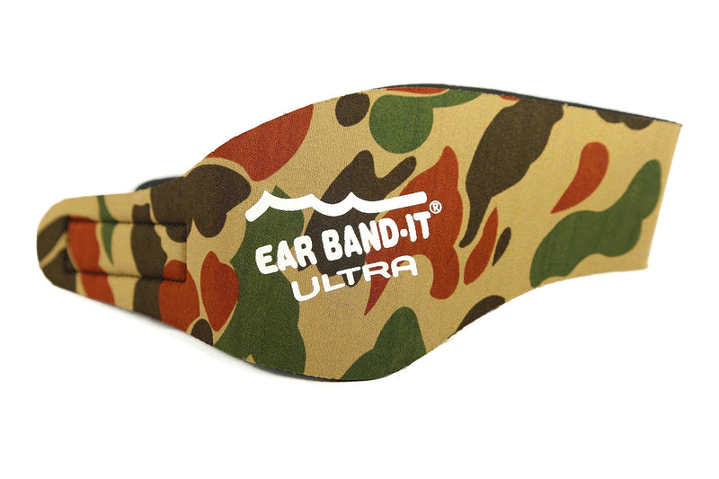 EAR BAND-IT Ultra Swimming Headband - Best Swimmer's Headband - Keep Water Out, Hold Earplugs in - Doctor Recommended - Secure Ear Plugs - Invented by ENT Physician Small (ages 3mo to 1yr) Camo - BeesActive Australia