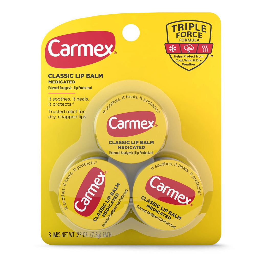 Carmex Medicated Lip Balm Jars, Lip Protectant - Pack of 3 - BeesActive Australia