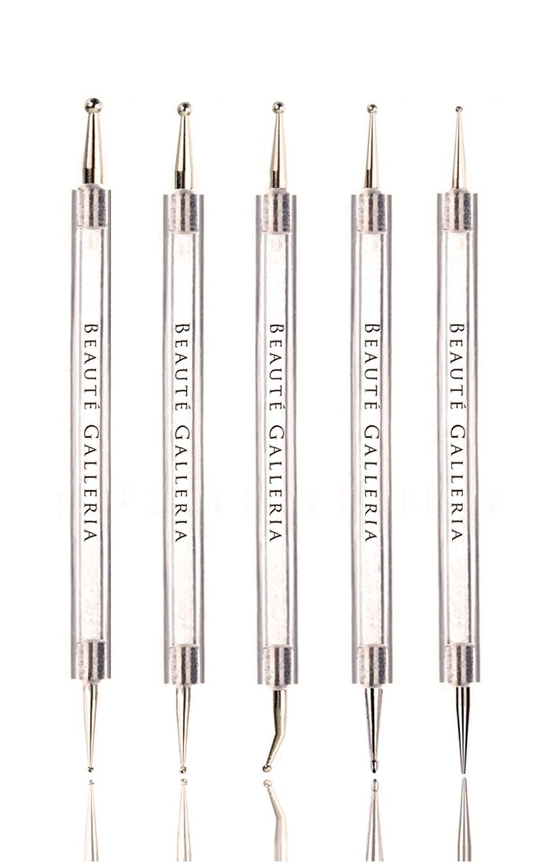 Beaute Galleria 5 Piece (10sizes) 2-Way Dotting Pens Nail Art Design Marbleizing Dotting Swirling Manicure Tools Mandala Art Painting Stylus - BeesActive Australia