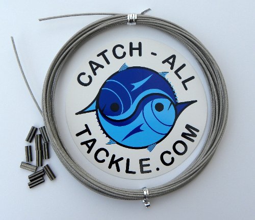 Catch All Tackle 49-Strand Cable Vinyl Coated 7x7 Stainless Steel Kit 30ft 600lb 1.8mm w/10 2.2mm crimps - BeesActive Australia