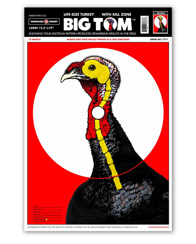 Life Size Turkey - Paper Shotgun Patterning Shooting Targets 12.5"x19" 10 pack - BeesActive Australia