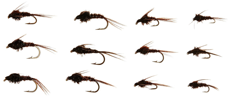 Flies Direct Pheasant Tail Assortment 1 Dozen Trout Fishing Flies - BeesActive Australia