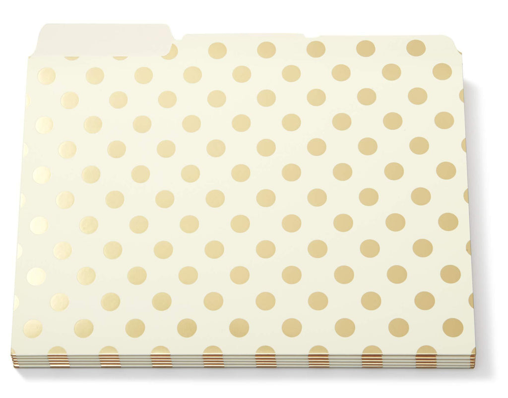 Kate Spade Gold Foil Dots File Folders set of 6 - BeesActive Australia