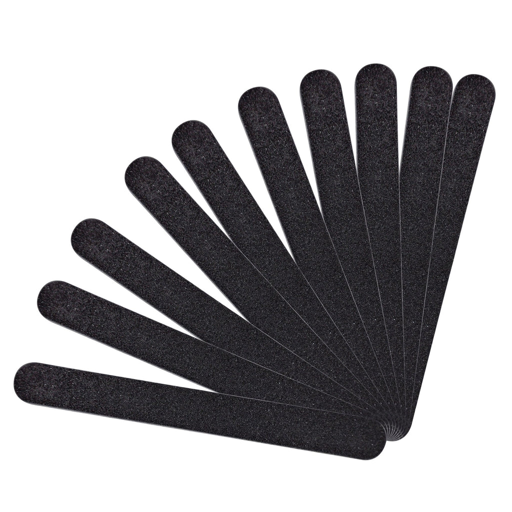 GETi Beauty Nail Files 10-Pcs Made in U.S.A – For Natural and Acrylic Nails – -100/180 Coarse and Medium Fine Grit – Washable and Reusable – Durable Abrasive Emery – Double Sided Cushion Black 100/180 Grit (10 Pack) - BeesActive Australia