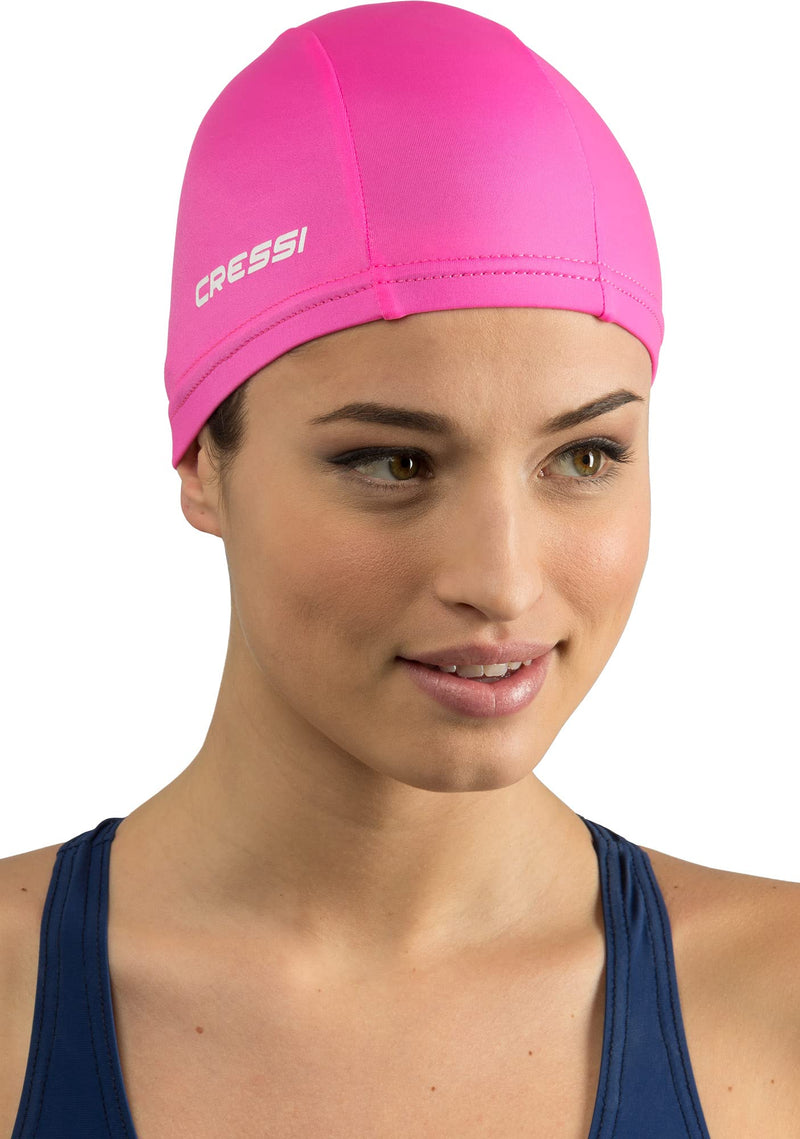 Adult Swimming Cap in Different Shape, Material, Colors - Designed in Italy by Cressi Pink Super Stretch Swim Cap - BeesActive Australia