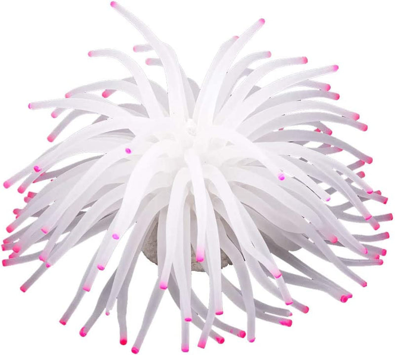 Mallofusa Artificial Aquarium Fish Tank Decoration Silicone Sea Anemone Artificial Fish Tank Ornament Decoration White - BeesActive Australia