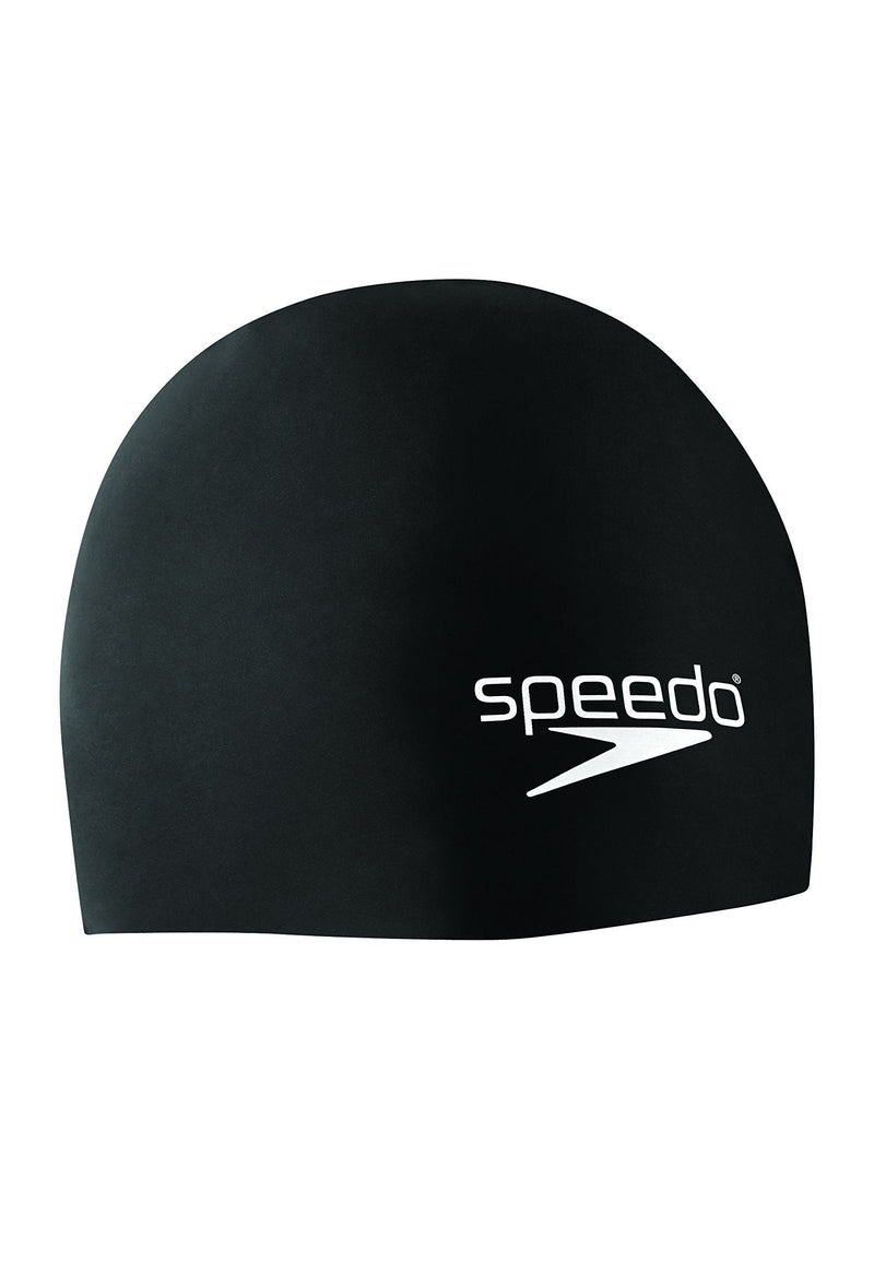 [AUSTRALIA] - Speedo Unisex-Adult Swim Cap Silicone Elastomeric Speedo Black 