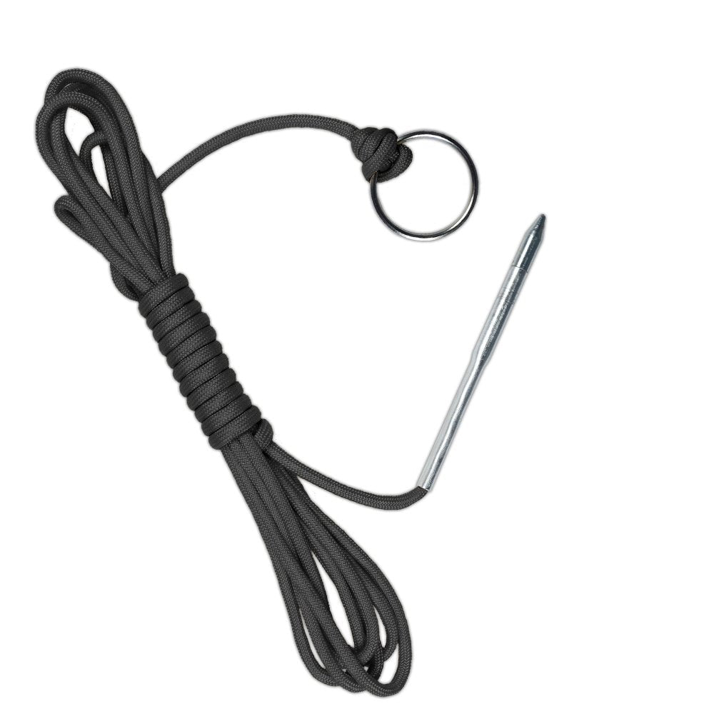 10 Foot 550lb Paracord Fishing Stringer Fish Holder with Metal Threading  Needle and 1 Inch Split Ring Black