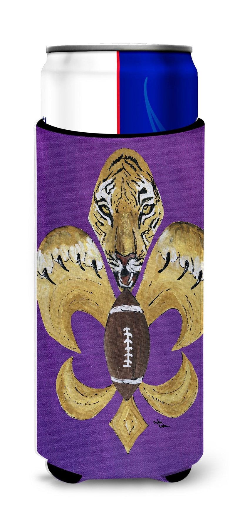 Caroline's Treasures 8205MUK Tiger Football Fleur de lis Ultra Beverage Insulators for Slim cans, Slim Can, Multicolor - BeesActive Australia