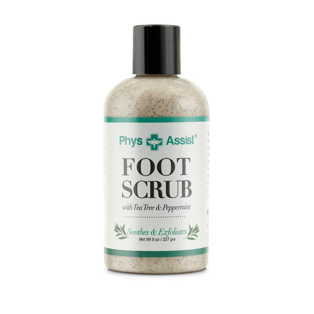 PhysAssist Foot Scrub 8 oz. with Tea Tree, Peppermint Soothes and Exfoliates Promoting a Deep Cooling Sensation Leaving Feet Feeling Calm and Refreshed. - BeesActive Australia