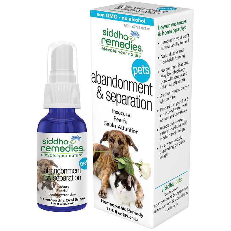 Siddha Remedies Abandonment & Separation for Pets | Natural Homeopathic Remedy for Dogs, Cats, and Animals | Naturally Helps Animals with Fears and Obsessive Behaviors | Supports Healthy Independence - BeesActive Australia